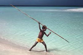 A_Tiwi_Island_boy_spearing_fish